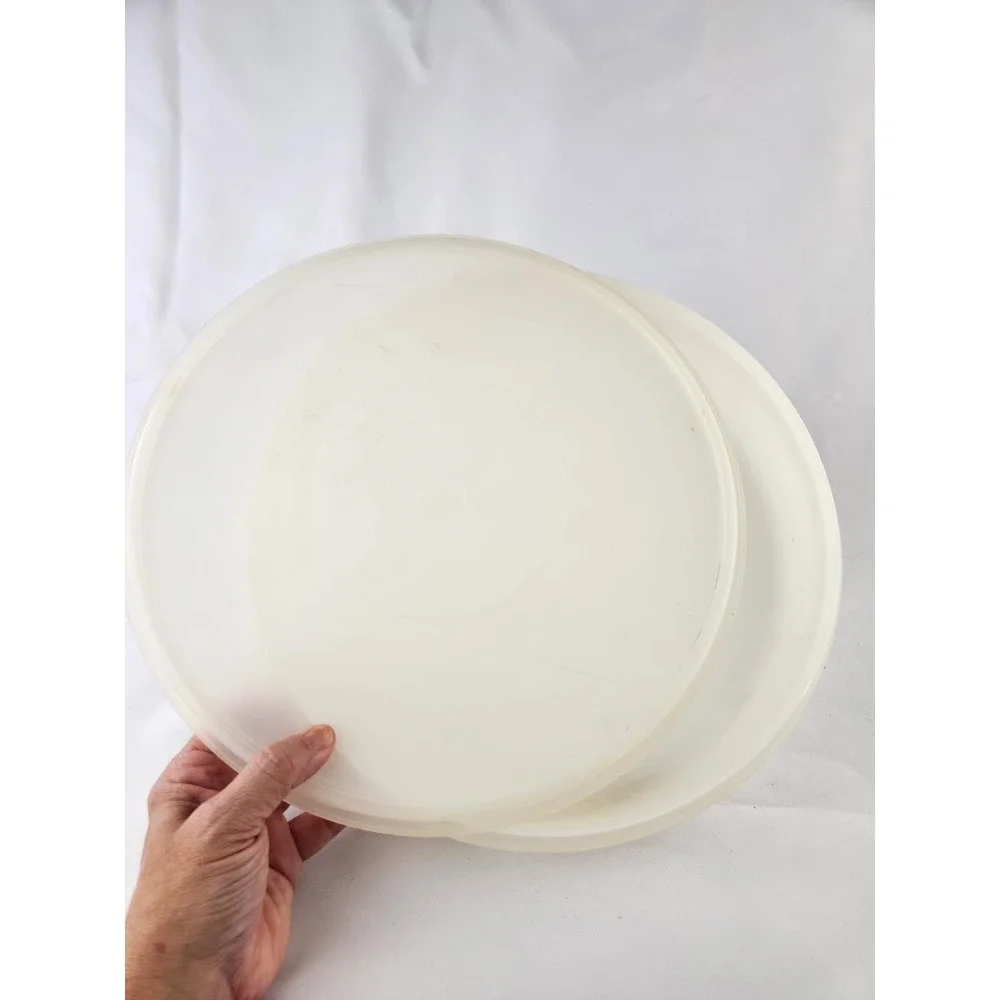 Vintage Tupperware Cupcake / Pie Container Keeper Clear 242-5 & 224-15 (lid) 12